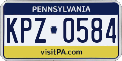 PA license plate KPZ0584