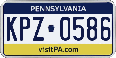 PA license plate KPZ0586
