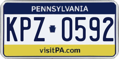 PA license plate KPZ0592