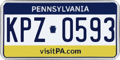 PA license plate KPZ0593