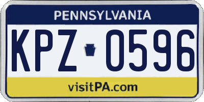 PA license plate KPZ0596