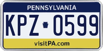 PA license plate KPZ0599