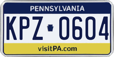 PA license plate KPZ0604