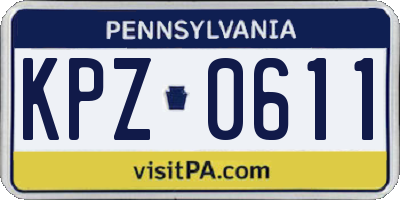 PA license plate KPZ0611