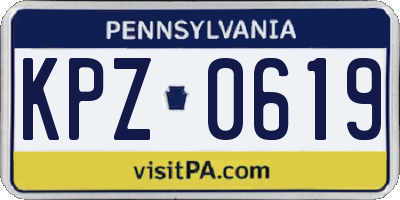 PA license plate KPZ0619