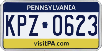 PA license plate KPZ0623