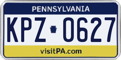 PA license plate KPZ0627