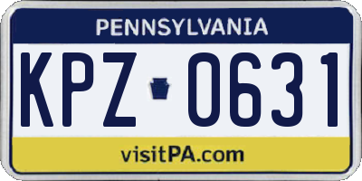 PA license plate KPZ0631