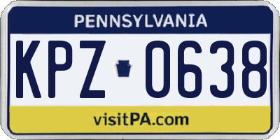 PA license plate KPZ0638