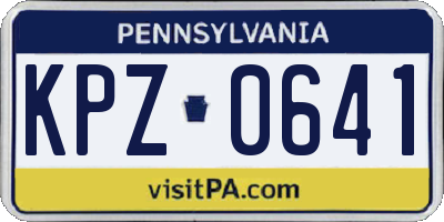 PA license plate KPZ0641