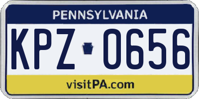 PA license plate KPZ0656