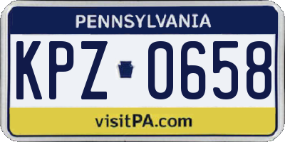 PA license plate KPZ0658
