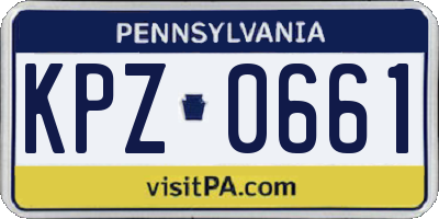 PA license plate KPZ0661