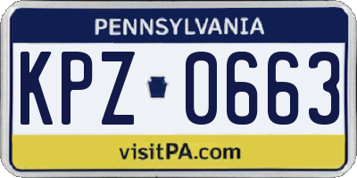 PA license plate KPZ0663
