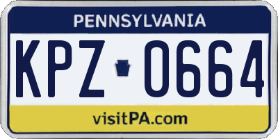 PA license plate KPZ0664
