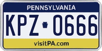 PA license plate KPZ0666