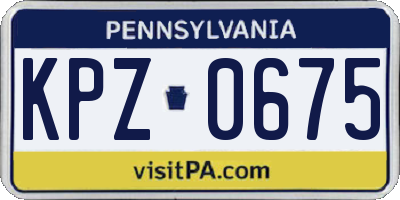 PA license plate KPZ0675