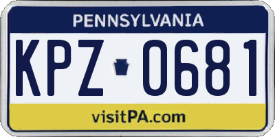 PA license plate KPZ0681