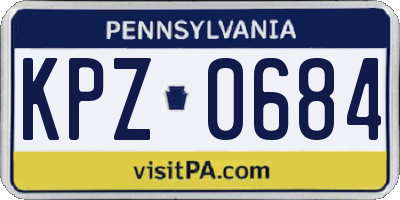 PA license plate KPZ0684