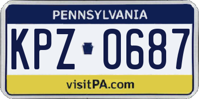 PA license plate KPZ0687