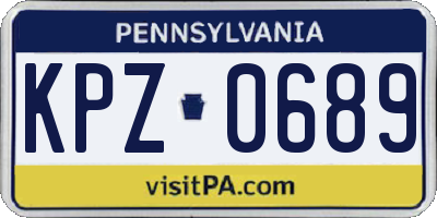 PA license plate KPZ0689