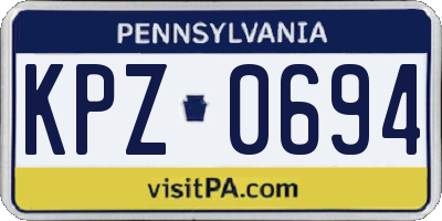 PA license plate KPZ0694