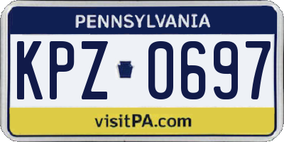 PA license plate KPZ0697