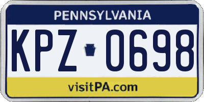 PA license plate KPZ0698