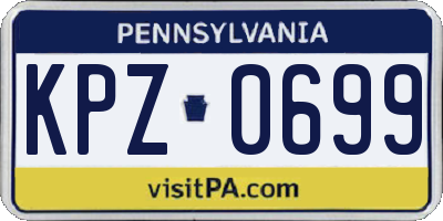 PA license plate KPZ0699