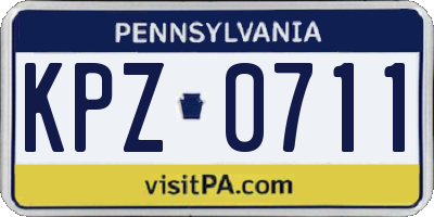 PA license plate KPZ0711