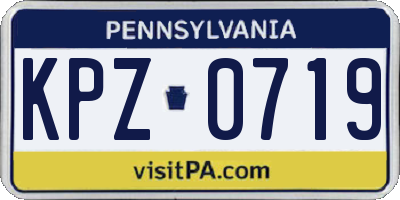 PA license plate KPZ0719