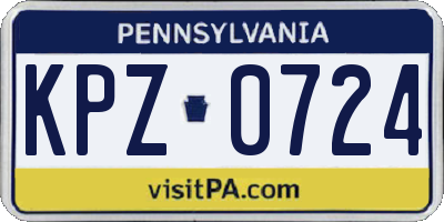 PA license plate KPZ0724