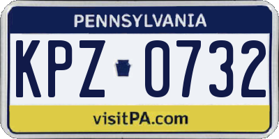 PA license plate KPZ0732