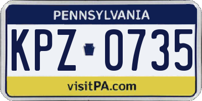 PA license plate KPZ0735