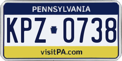 PA license plate KPZ0738