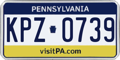 PA license plate KPZ0739