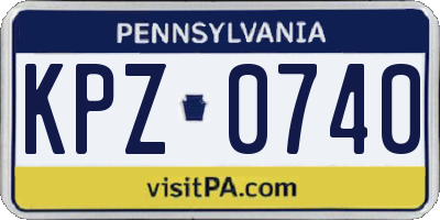 PA license plate KPZ0740