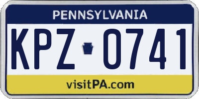 PA license plate KPZ0741