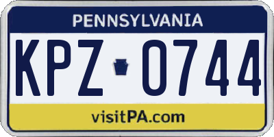 PA license plate KPZ0744