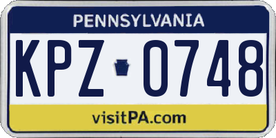 PA license plate KPZ0748