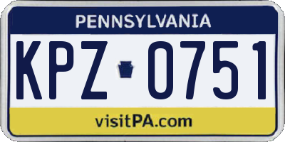 PA license plate KPZ0751