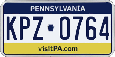 PA license plate KPZ0764