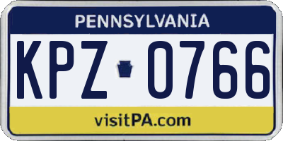 PA license plate KPZ0766
