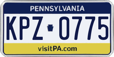 PA license plate KPZ0775