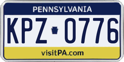 PA license plate KPZ0776