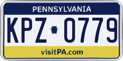 PA license plate KPZ0779