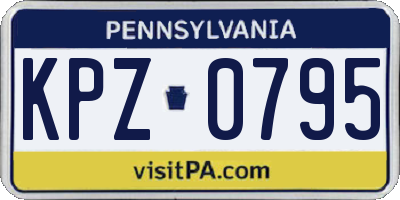 PA license plate KPZ0795