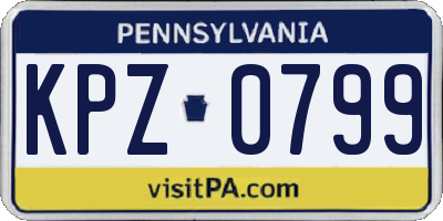 PA license plate KPZ0799