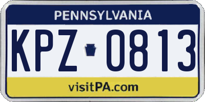 PA license plate KPZ0813