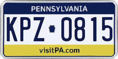 PA license plate KPZ0815